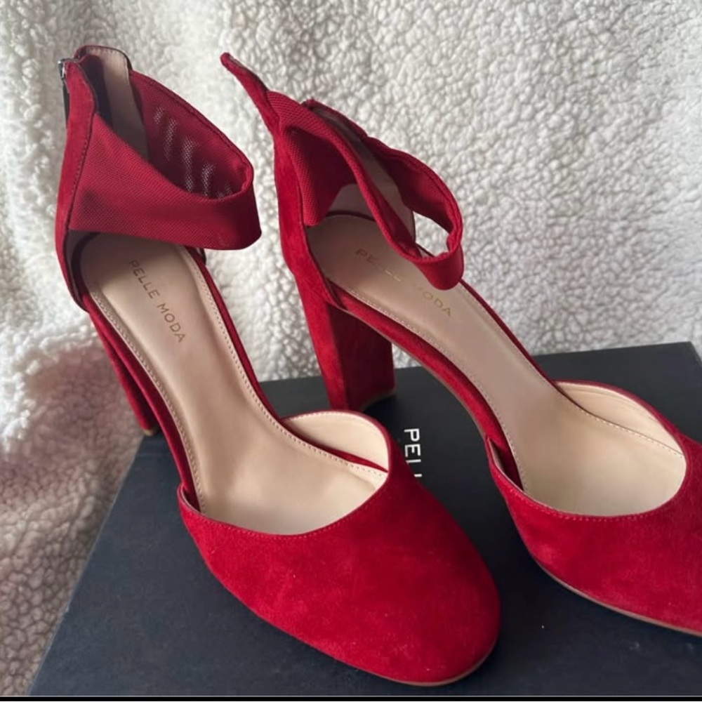 Pelle Moda Red Suede heels